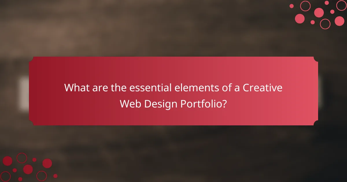 What are the essential elements of a Creative Web Design Portfolio?