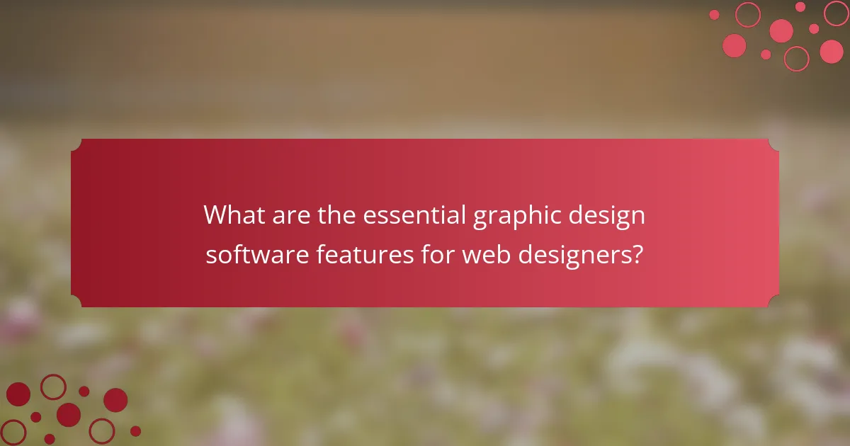What are the essential graphic design software features for web designers?