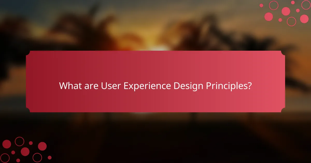 What are User Experience Design Principles?